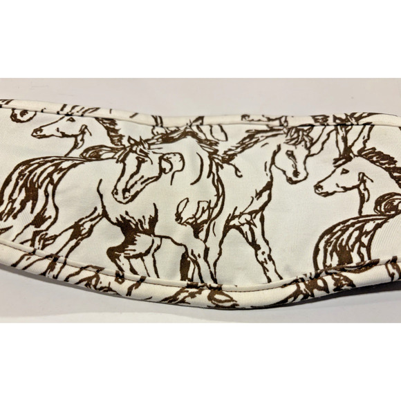 Kerrits First Level Fleece Headband White & Brown all over Horse print USA Made - Picture 2 of 7